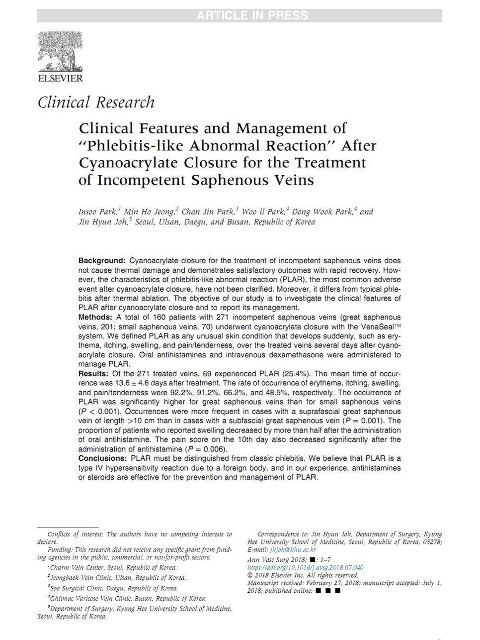 Ann Vasc Surg논문