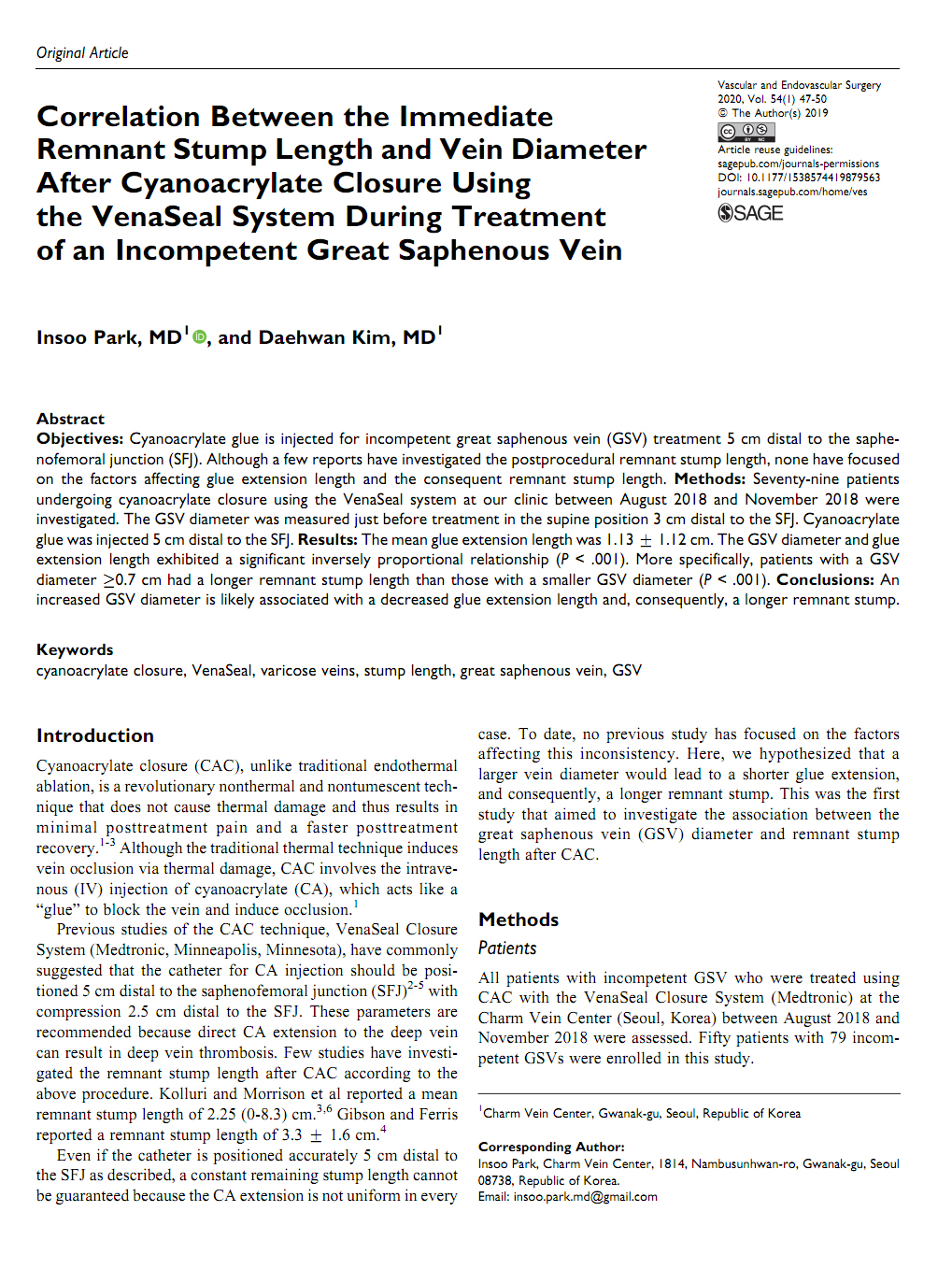 Vasc Endo Surg논문